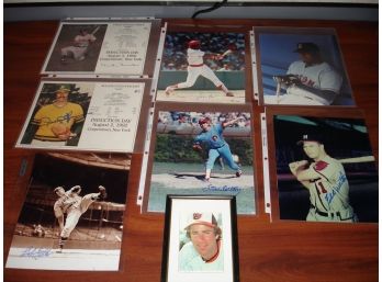 Lot Of 8 Signed Baseball Player Photos--Duke Snyder, Eddie Matthews, Bob Feller, Jim Rice, Plus Others