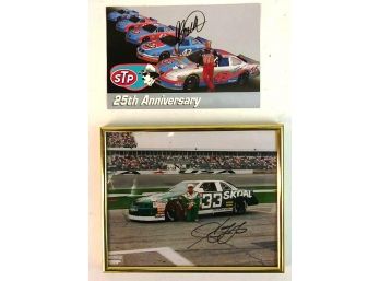 Lot Of 2 Signed Photographs Of NASCAR Drivers: Bobby Hamilton & Harry Grant