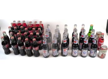 Lot Of Unopened NASCAR Collectible Bottles Of Coke And Pepsi & Extras