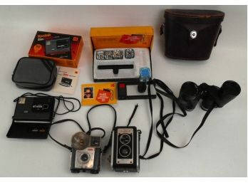 Lot Of Vintage Cameras And Binoculars