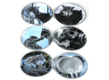 Tender Moments By Jim Deitcher:  Set Of 6 Bradford Exchange Collector Plates Of Wolves