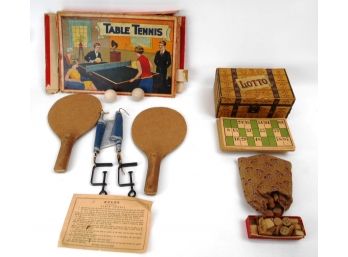 Lot Of Vintage Games--Table Tennis & Lotto