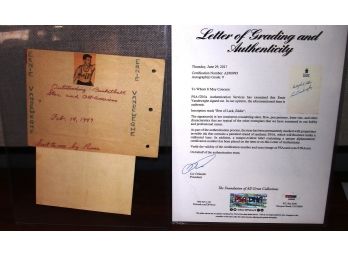 Ernie Vandeweghe Signed Autographed Vintage Letter Picture NY Knicks PSA Certified