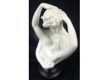 Psyche And Cupid Infamous Lovers Bonded Marble Bust Statuette Sculpture