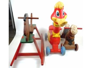 Lot Of 3 Vintage Ride-On Children's Toys