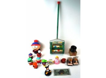 Lot Of Toys: Fisher Price Rolling Chimes, Slinky, Mickey Mouse, South Park, Etc.
