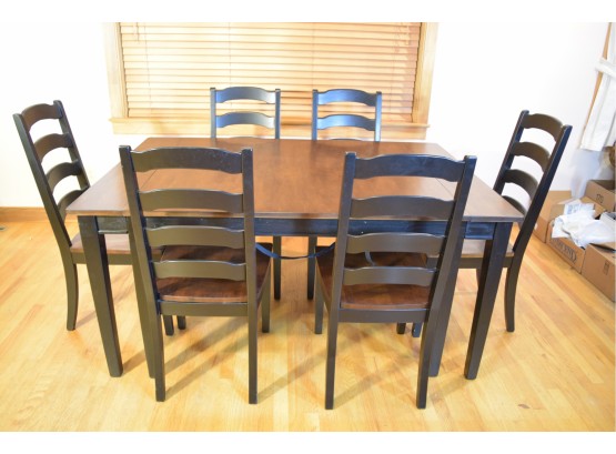 Dining Table With 6 Ladderback Chairs - *please Read Description