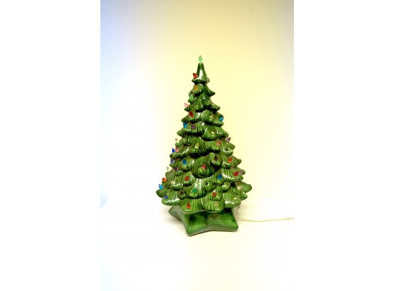 Vintage Ceramic Christmas Tree With Peg Lights