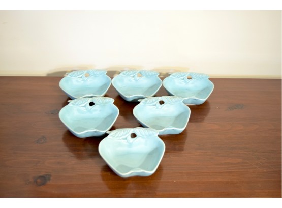 Hoenig Of California - Clay Apple Dishes With A Turquoise Glaze