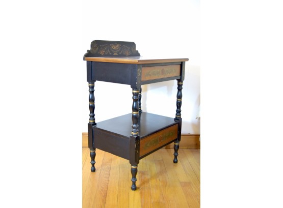 Hitchcock - Side Table With Top And Bottom Drawer*
