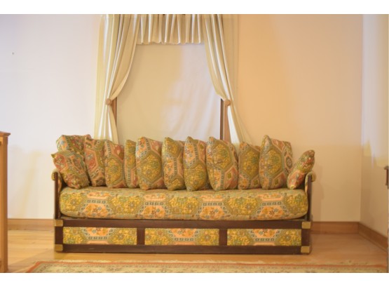 Upholstered And Wood Frame Pillow Sofa/Daybed