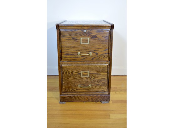 Solid Wood - 2 Drawer Filing Cabinet With Lock And Key