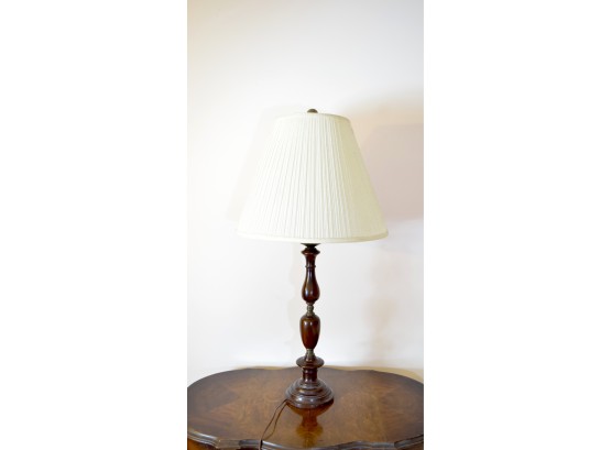 Knob Creek - Turned Solid Wood Lamp With Shade