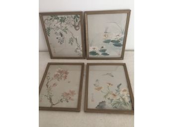 4 Asian Watercolors Vintage (All Signed By The Artist)