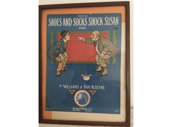 Very Old Advertising Lithograph Shoes And Socks Shock Susan Song