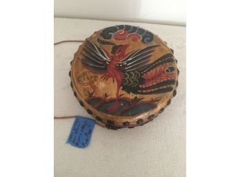 Vintage Phoenix And Dragon Show Drum With Signature