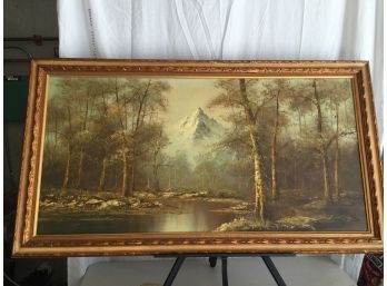 Large Oil On Canvas Of Landscape Signed P Klaus