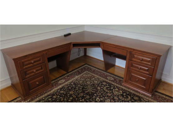 Solid Wood Desk And Hutch