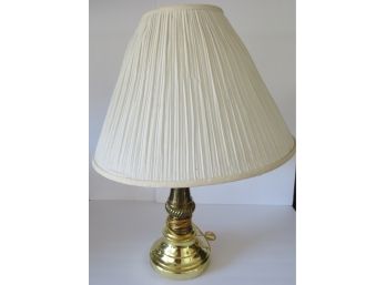 Brass Lamp With Cream Colored Shade