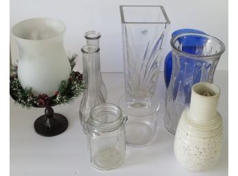 Group Of 9 Glass Vases
