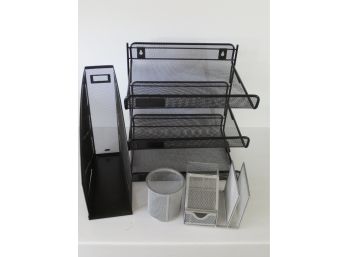 Group Of 4 Mesh Office Desk Accessories