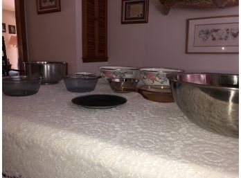 Collection Of 11 Stainless Steel And Glass Bowls