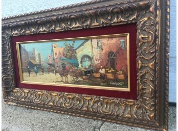 Wooden Framed Renaissance Style Painting By Gayer