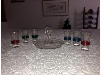 Group Of 13 Shot Glasses Including Shot Tray