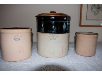 Group Of 1, 2, And 5 Gallon Stoneware Crocks