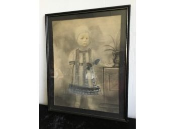 Early 1900's Child  Portrait With The History Written On The Back