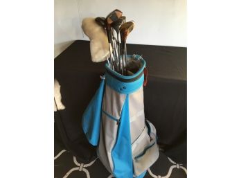 Blue Bag Of Golf Clubs