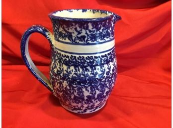 Sighed Blue And White Pottery Pitcher