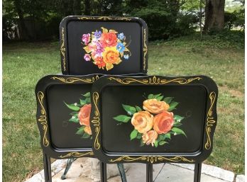 Vintage Tray & Two Tray Tables