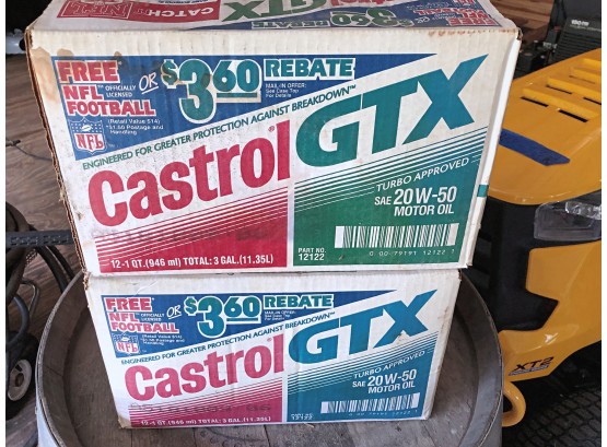 Two Cases Of New Castrol 20w-50 Motor Oil