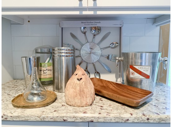 Group Of Decorative And Utilitarian Kitchen Items