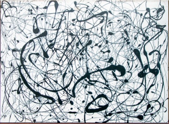 Illegibly Signed Abstract Print On Board