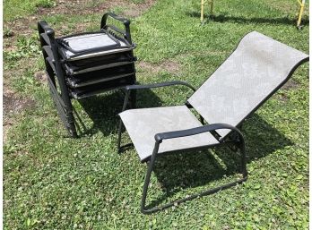 Set Of Five Outdoor Stacking Chairs