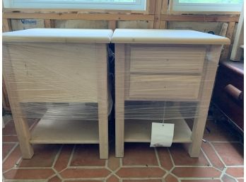 Two Woodcraft Unfinished End Tables And Cocktail Table