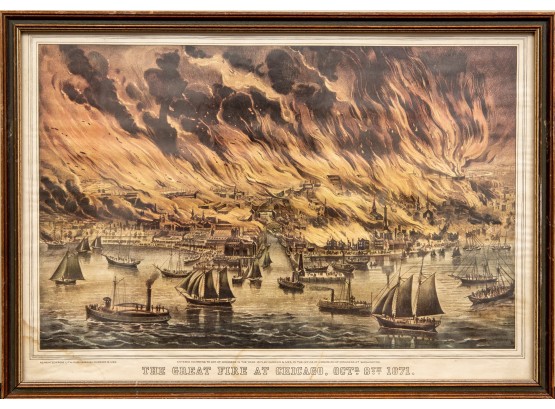 The Great Fire At Chicago, Oct. 8th 1871 Currier & Ives Framed Print