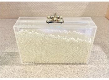 Fashun Lane Lucite Purse With Pearls