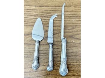 3 Cheese Cutters Spreaders ~ Sterling Handles ~