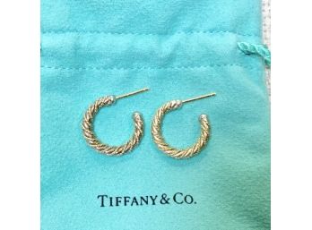 Beautiful Tiffany 18 Kt Hoop Earrings