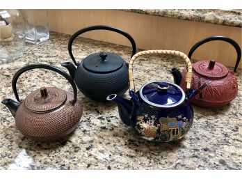 4 Small Asian Influence Tea Pots