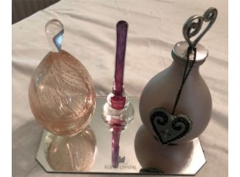 Gorgeous 3 Pc. Perfume Bottles And Ring Holder
