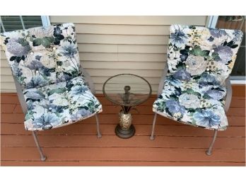 2 Outdoor Chairs  W/Pineapple Table