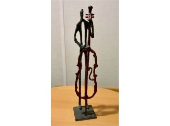 Iron Figurine ~ Man Playing Cello ~ Very Cool - Heavy