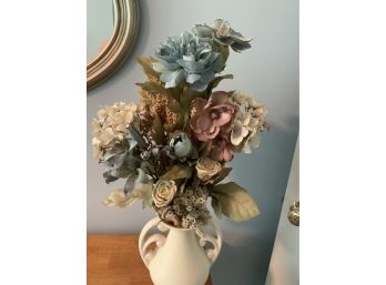 Flower Arrangement ~ Royal Haeger Vase~ & 2 Chickens