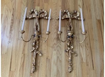 2 Metal   Wall Candle Holders