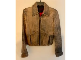 Guess Leather Jacket ~ Rose On Interior ~ ~ Size M