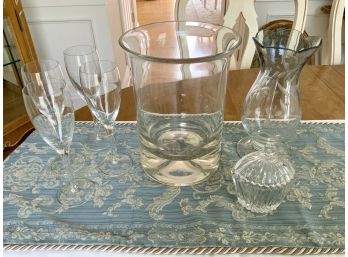 Glass Ice Bucket, Champagne Glasses & More